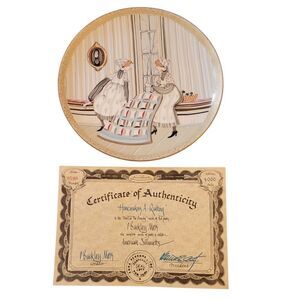 P. BUCKLEY MOSS "HOMEMAKERS A- QUILTING" 8.5" PLATE